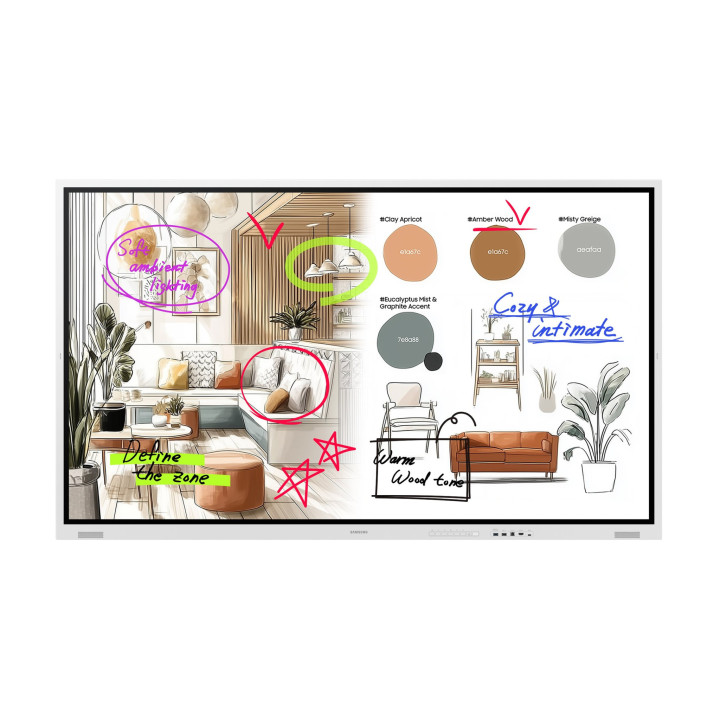 Интерактивен дисплей Samsung Flip 5 Pro WM75FX, 75" UHD 3840x2160 VA, тактилен инфрачервен 20-точков сензор, 450 cd/m², Tizen OS