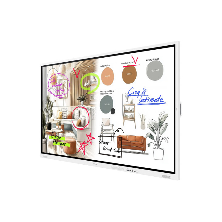 Интерактивен дисплей Samsung Flip 5 Pro WM75FX, 75" UHD 3840x2160 VA, тактилен инфрачервен 20-точков сензор, 450 cd/m², Tizen OS