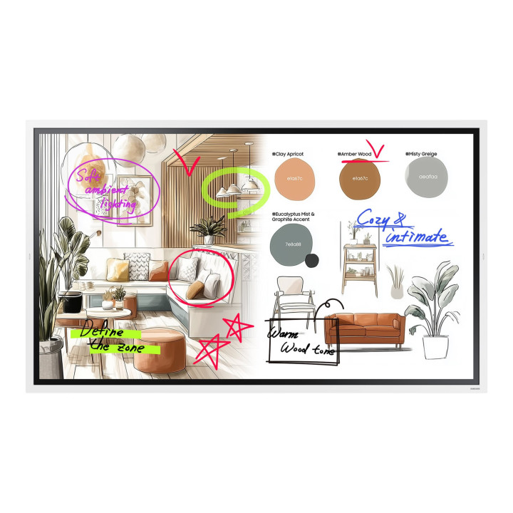 Интерактивен дисплей Samsung Flip 5 Pro WM65FX, 65" UHD VA 3840x2160, Infrared 20-point Touch, SmartThings Pro, Tizen OS 9.0 - L