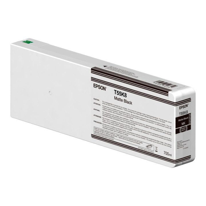 Мастилена касета Epson UltraChrome HDX/HD T55K800, 700ml Matte Black - C13T55K80N - 1