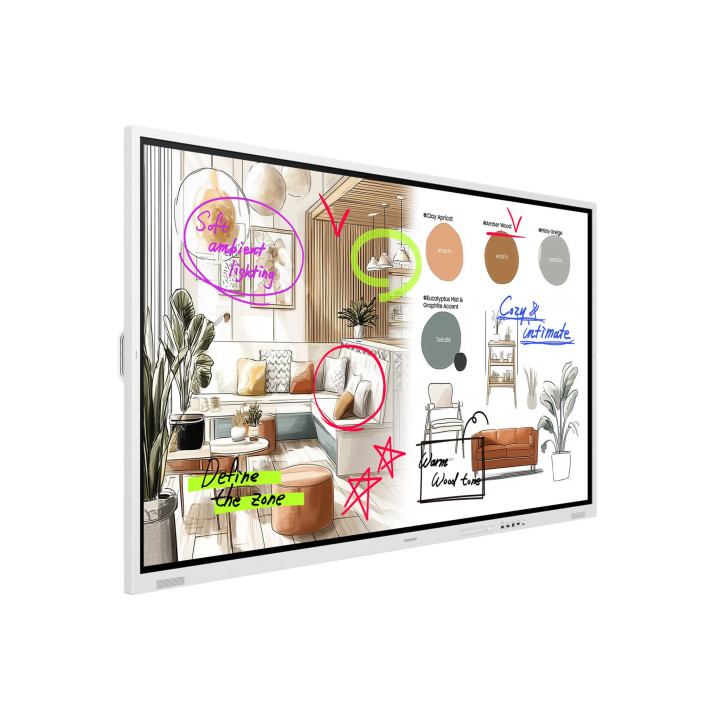 Интерактивен дисплей Samsung Flip 5 Pro WM85FX, 85" 4K UHD VA тъч панел, 450 cd/m², 20-точков инфрачервен мултитъч, Tizen OS 9.0
