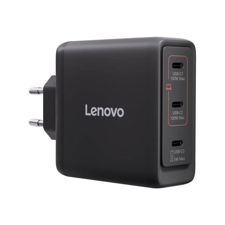 Захранване Lenovo Multi-port USB-C GaN, 100W, 3x USB-C, EU - 40AW100BEU - 1