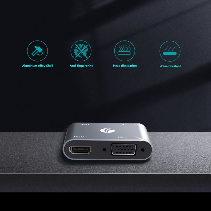 Докинг станция  VCom Type-C Power Distribution 3.0 100W - HDMI, Type-C x 1, USB3.0 - CU4511