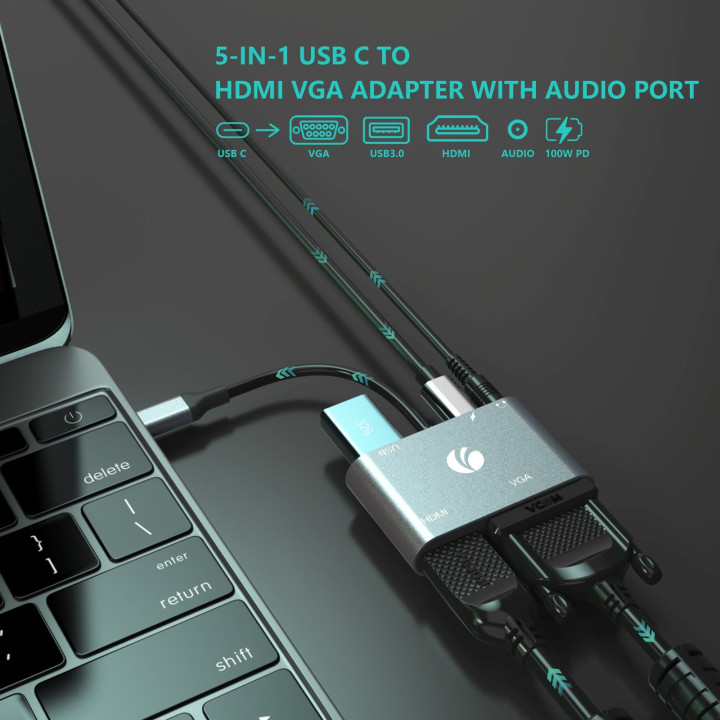 Докинг станция  VCom Type-C Power Distribution 3.0 100W - HDMI, Type-C x 1, USB3.0 - CU4511