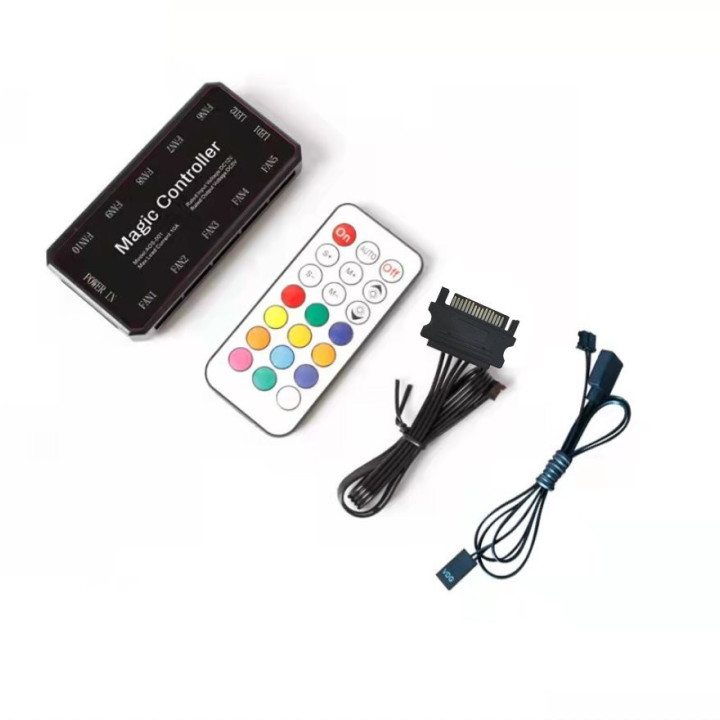 Контролер за вентилатори Makki Fan Hub 10 2 aRGB and Remote Control - MAKKI-FANHUB-10-2-ARGB