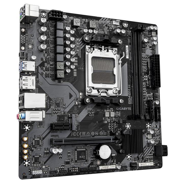 Дънна платка GIGABYTE B840M H, AM5, AMD B850, Micro ATX, 2x DDR5 до 7200MHz, 1x PCIe 4.0 x16, 1x M.2, 4x SATA - B840M H 1.0 - 3