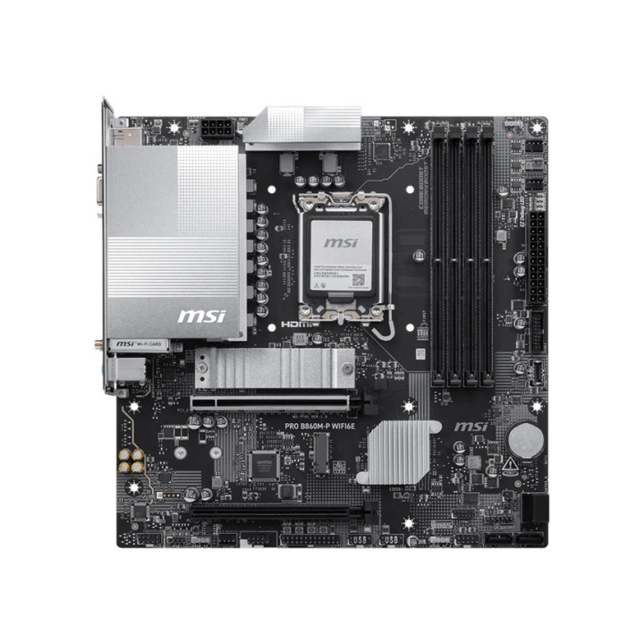 Дънна платка MSI PRO B860M-P WIFI6E, LGA 1851, Intel B860, 4x DDR5, mATX - 911-7F01-004 - 2