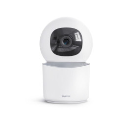 Камера за наблюдение HAMA, Wi-Fi, Full HD, въртяща се, нощно виждане, двупосочно аудио, за закрити помещения, бяла - HAMA-176695