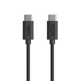 Кабел за зареждане HAMA, USB-C - USB-C, 60W, 1.2м, черен - HAMA-86446 - 1