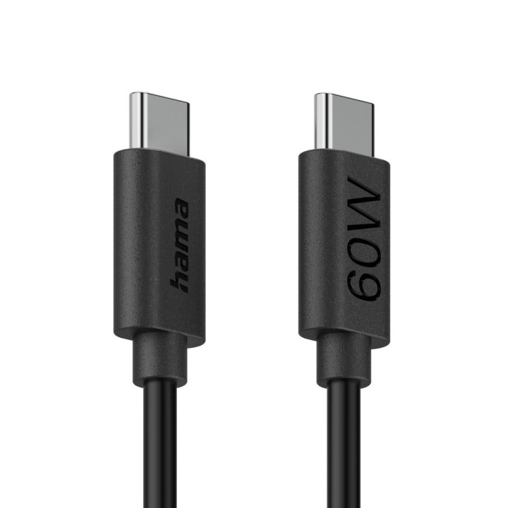 Кабел за зареждане HAMA, USB-C - USB-C, 60W, 1.2м, черен - HAMA-86446 - 4