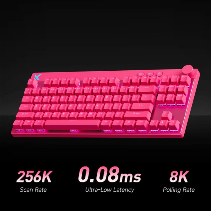 Механична геймърска клавиатура MCHOSE Mix 87 Ultra Esports, 80%, Mount Tai Magnetic Switch GT Tactile, 8000Hz, RGB, Hot-Swap, US