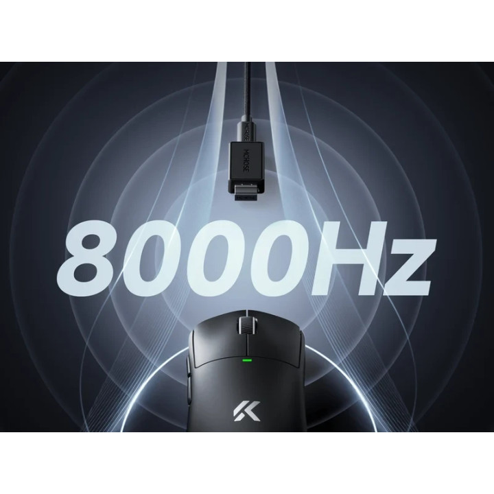 Безжична геймърска мишка MCHOSE A5 V3, 26000 dpi, PAW3395, 8000Hz, Omron Mechanical Switch, Bluetooth/USB, 56g, Черна - HW-A5V3-