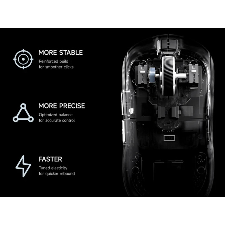 Безжична геймърска мишка MCHOSE A5 V3, 26000 dpi, PAW3395, 8000Hz, Omron Mechanical Switch, Bluetooth/USB, 56g, Черна - HW-A5V3-