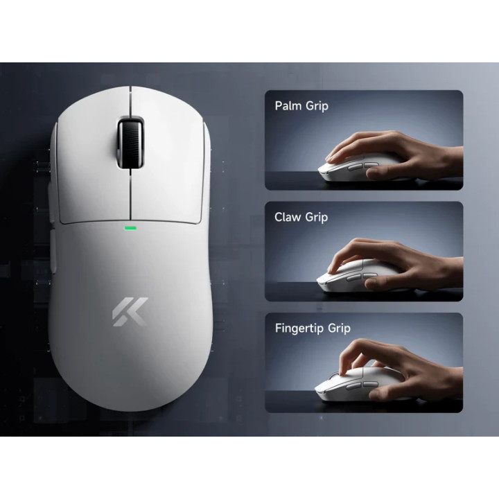 Безжична геймърска мишка MCHOSE A5 V3, 26000 dpi, PAW3395, 8000Hz, Omron Mechanical Switch, Bluetooth/USB, 56g, Черна - HW-A5V3-