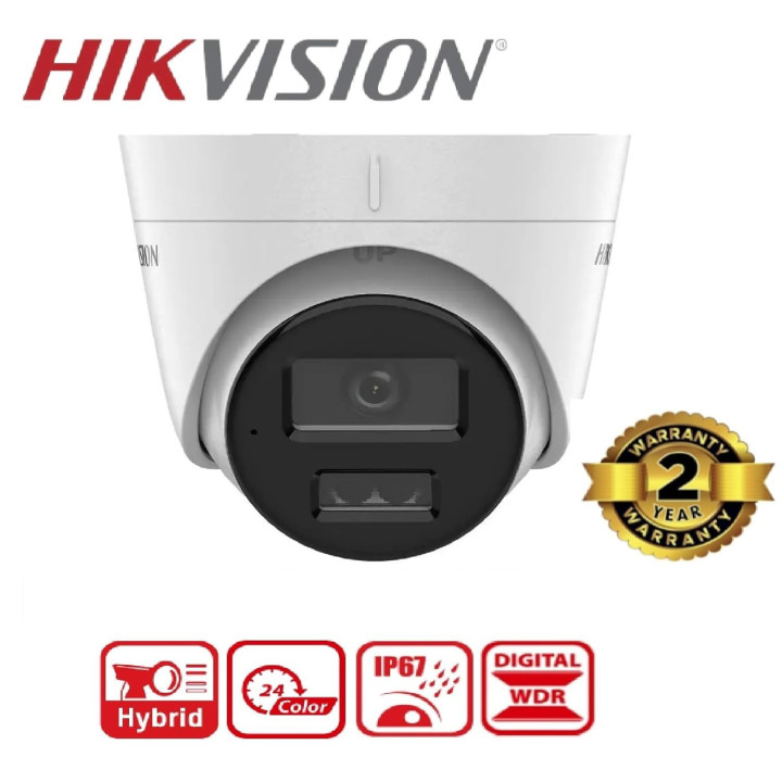 IP камера HikVision DS-2CD1363G2-LIU, 6MP, 2.8mm, Turret, PoE, IR 20-30m, Smart hybrid light, WDR, вграден микрофон - DS-2CD1363