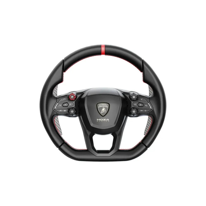 Геймърски волан MOZA Lamborghini Revuelto, Wireless/кабел, вибрации, карбонови пера, алуминиева сплав, PC, черен - RS096 - 1