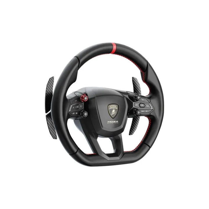 Геймърски волан MOZA Lamborghini Revuelto, Wireless/кабел, вибрации, карбонови пера, алуминиева сплав, PC, черен - RS096 - 2