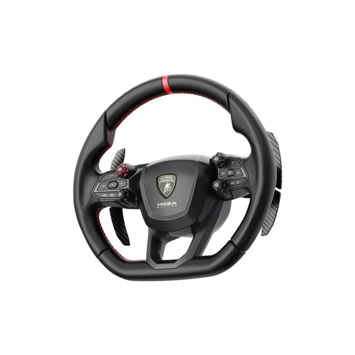 Геймърски волан MOZA Lamborghini Revuelto, Wireless/кабел, вибрации, карбонови пера, алуминиева сплав, PC, черен - RS096 - 3