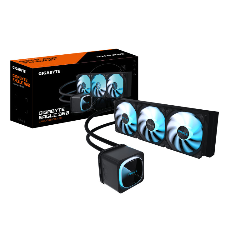 Водно охлаждане за процесор Gigabyte EAGLE 360, 360mm, AM4/AM5/LGA1200/LGA1700/LGA1851, ARGB - GP-GIGABYTE EAGLE 360 - 1