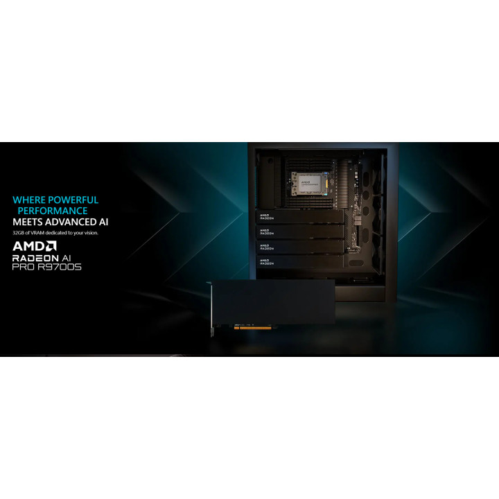 Видео карта PowerColor Radeon AI PRO R9700S, 32GB GDDR6 256-bit PCI-E 5.0 - AI PRO R9700S 32G-P - 2