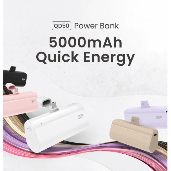 Външна батерия Silicon Power QD50, 5000mAh USB-C, Лилав - SP5K0MAPBKQD500U - 2