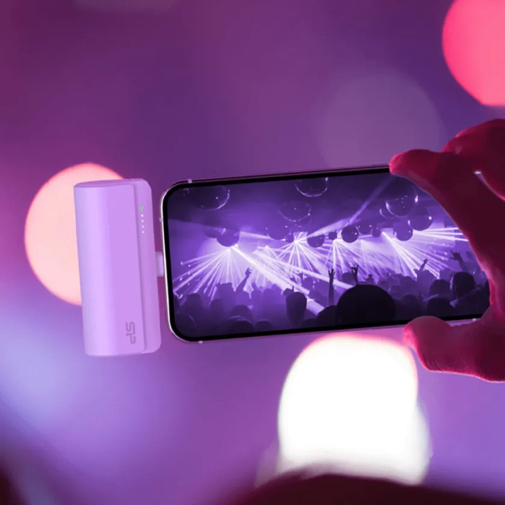 Външна батерия Silicon Power QD50, 5000mAh USB-C, Лилав - SP5K0MAPBKQD500U - 4