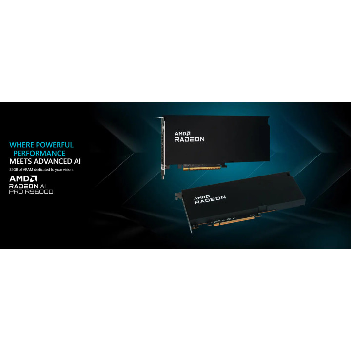 Видео карта PowerColor Radeon AI PRO R9600D, 32GB GDDR6 256-bit PCIe 5.0 - AI PRO R9600D 32G-P - 2