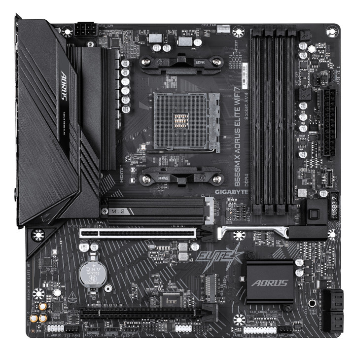 Дънна платка GIGABYTE B550M X AORUS ELITE WIFI7, AMD B550, Socket AM4, 4x DDR4, Wi-Fi 7, mATX - B550M X A ELITE WF7 - 2