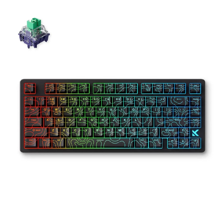 Механична геймърска клавиатура MCHOSE Jet75 Topographic, 75%, Kailh Magnetic God Switch Linear, 8000Hz, RGB, hot-swap, US Englis
