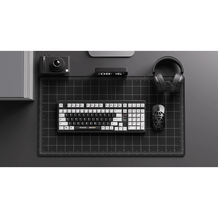 Bluetooth механична геймърска клавиатура MCHOSE UT98 Classic Therapy, 98%, безжична, Silent Peach V3 Linear, Hot-Swap, RGB, US E