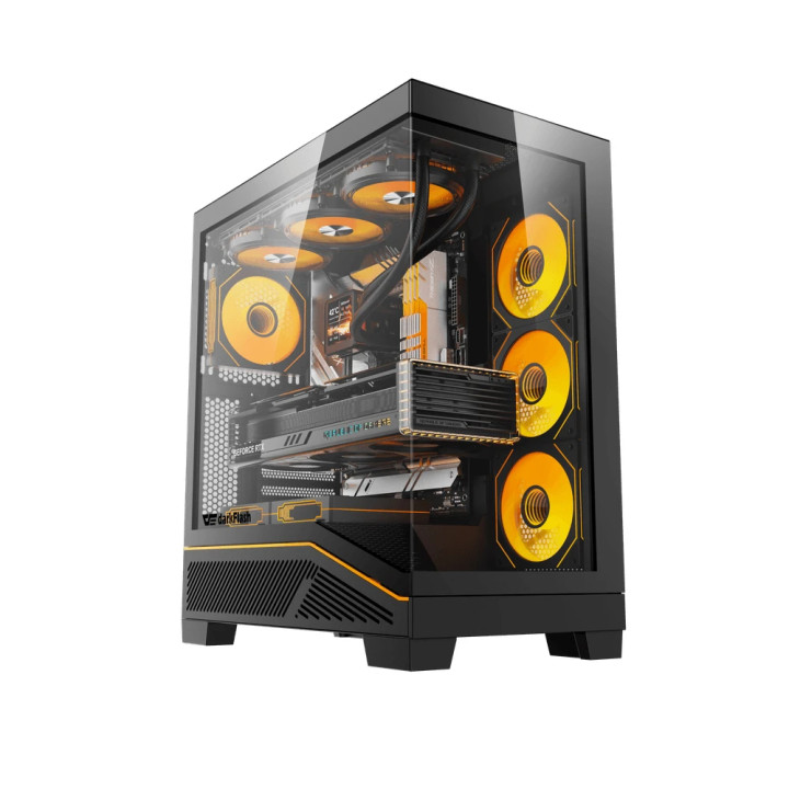 Кутия за компютър Darkflash K430, ATX Middle Tower, 6 x 120mm ARGB вентилатора, USB-C, закалено стъкло, черна - K430-6F-BK - 7