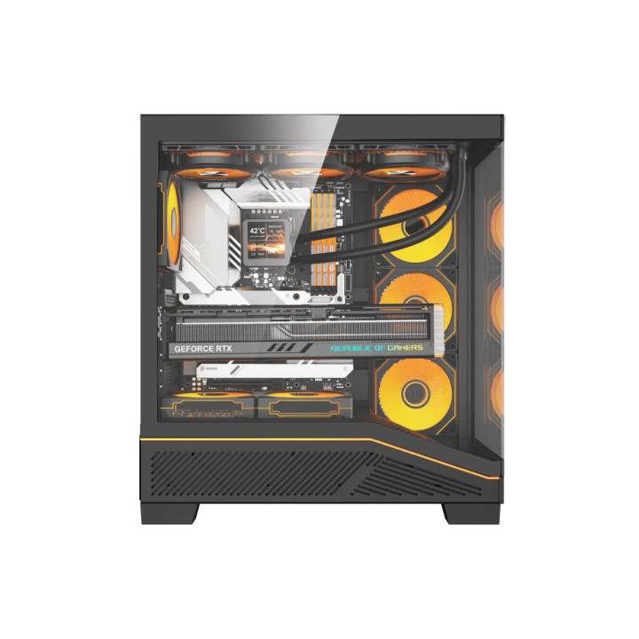 Кутия за компютър Darkflash K430, ATX Middle Tower, 6 x 120mm ARGB вентилатора, USB-C, закалено стъкло, черна - K430-6F-BK - 8