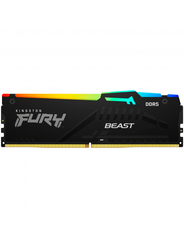 RAM памет Kingston 16GB(2x8GB) 5200MHz DDR5 CL36 DIMM FURY Beast RGB EXPO - KF552C36BBEAK2-16