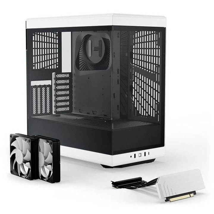 Кутия за компютър HYTE Y40 Tempered Glass, Mid-Tower, бял и черен - GEHY-013
