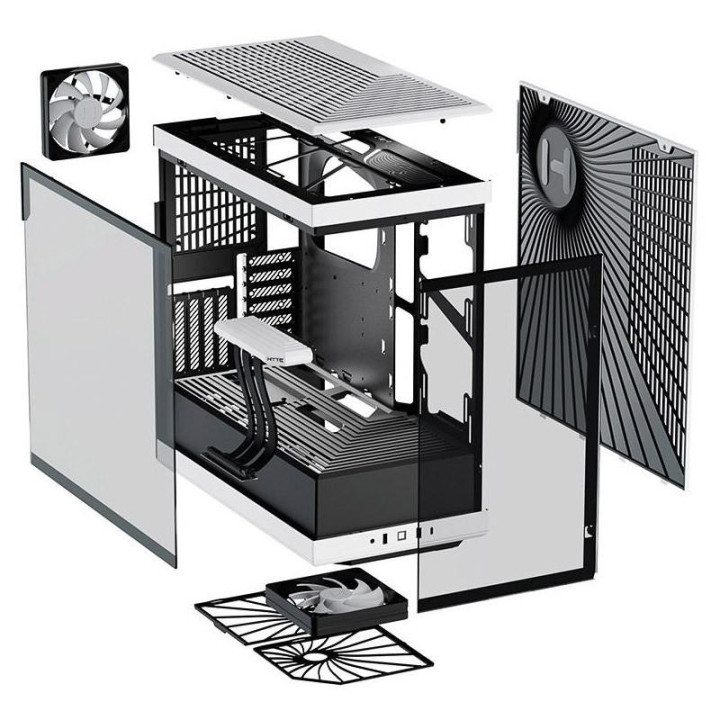 Кутия за компютър HYTE Y40 Tempered Glass, Mid-Tower, бял и черен - GEHY-013