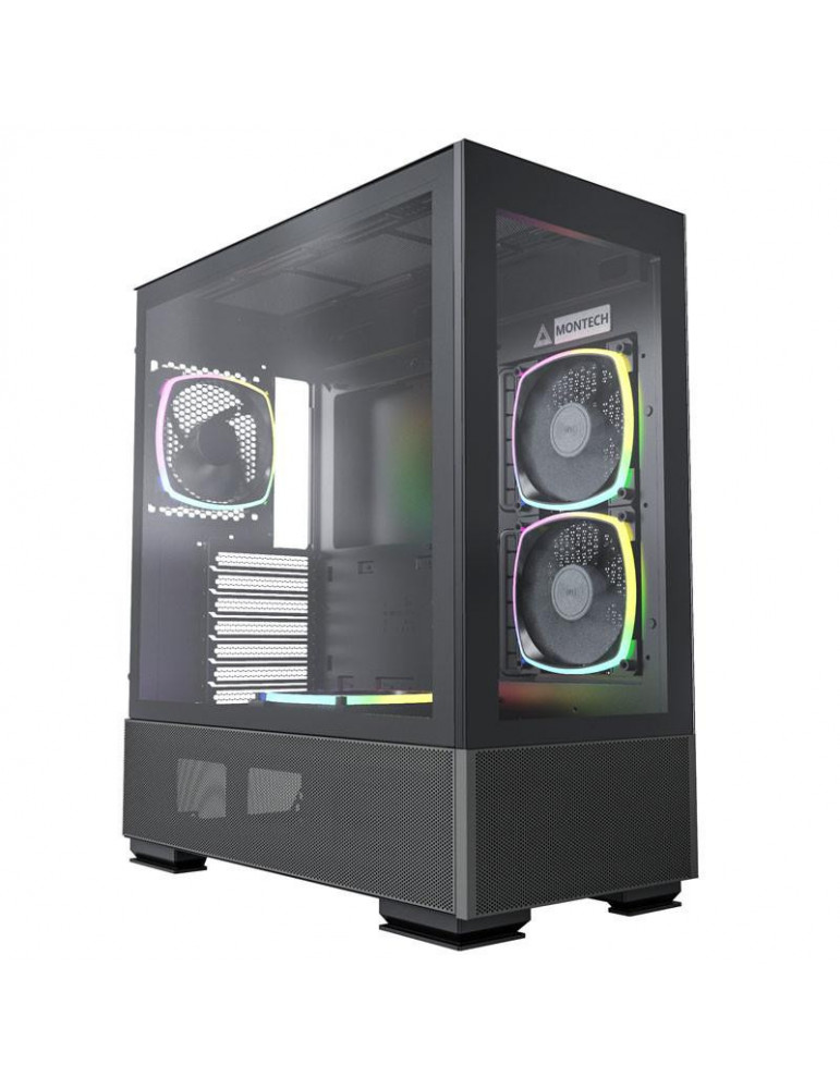 Кутия за компютър MONTECH SKY TWO ARGB, TG, Mid-Tower черен - GEMT-007