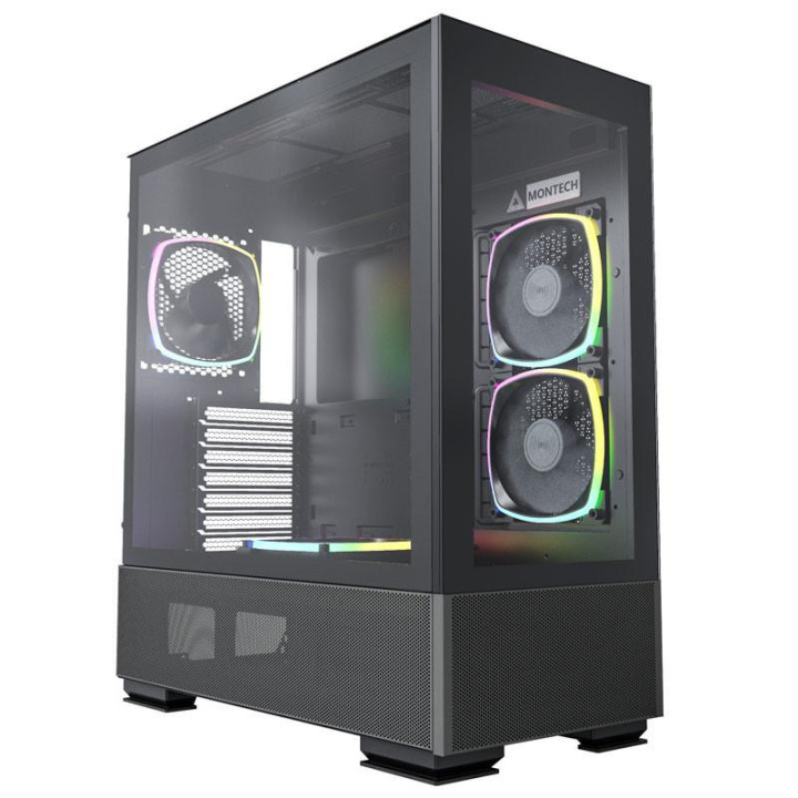 Кутия за компютър MONTECH SKY TWO ARGB, TG, Mid-Tower черен - GEMT-007