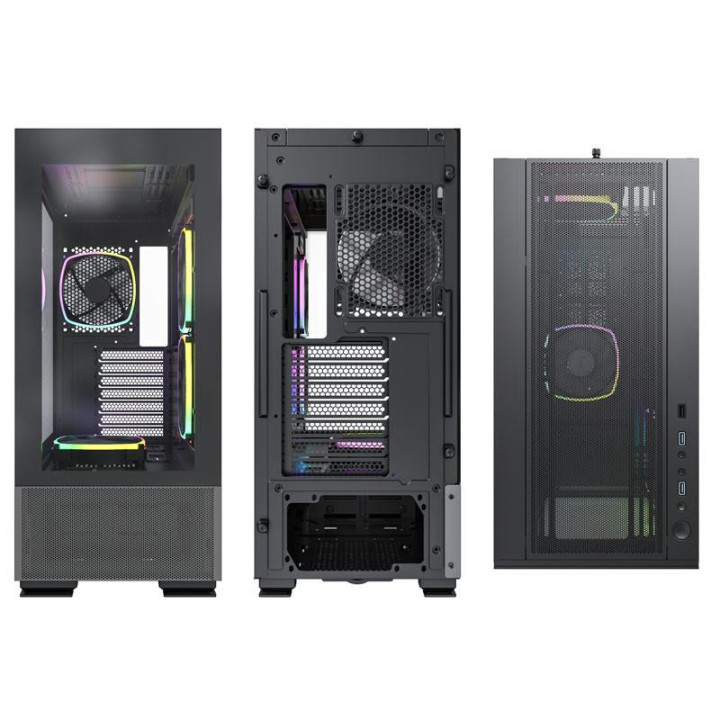 Кутия за компютър MONTECH SKY TWO ARGB, TG, Mid-Tower черен - GEMT-007