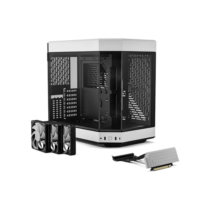 Кутия за компютър HYTE Y60 Tempered Glass, Mid-Tower, бял и черен - GEHY-007