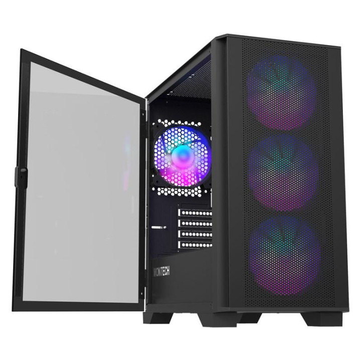 Кутия за компютър MONTECH AIR 100 ARGB, TG, Micro-ATX черен - GEMT-005