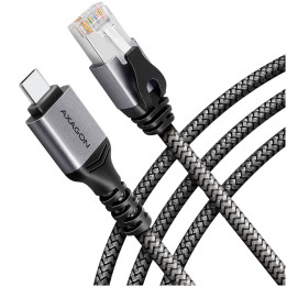 Мрежов адаптер AXAGON ADE-CM15, USB-C 3.2 Gen 1 към RJ-45, Gigabit Ethernet 10/100/1000, 1.5m, оплетен кабел - 1