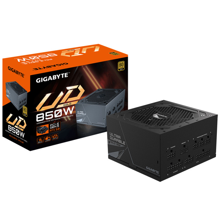 Захранване Gigabyte UD850GM PG5, 850W, 80  GOLD, Modular, ATX 3.0, PCIe 5.0 Ready - GP-UD850GM PG5
