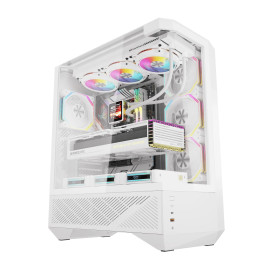 Кутия за компютър Darkflash DY460 White, ATX Middle Tower, 4 x 120mm ARGB вентилатора, Tempered glass, USB-C - DY460-4F-WH - 1