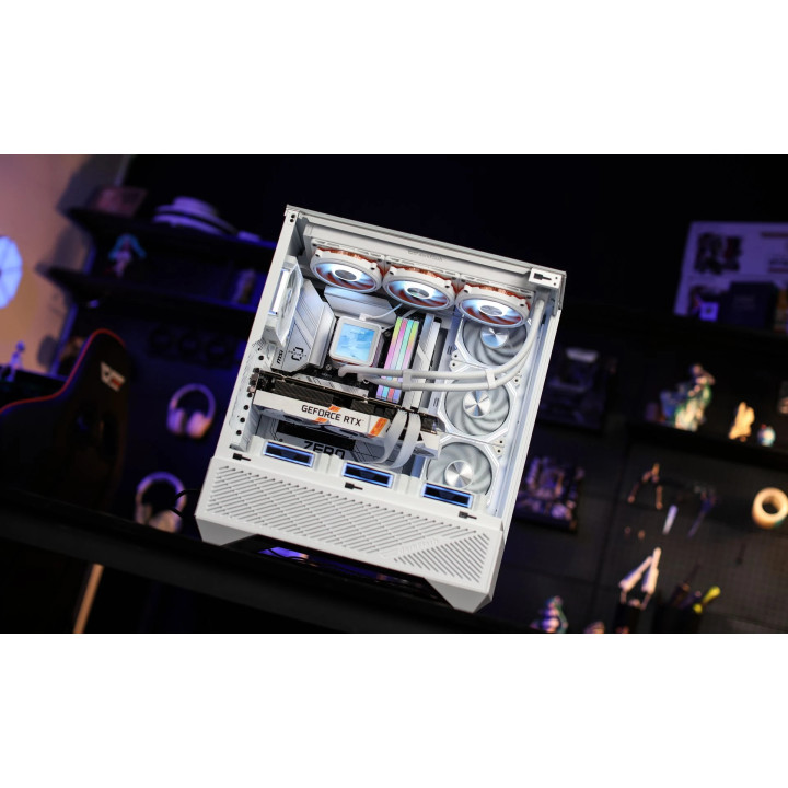 Кутия за компютър Darkflash DY460 White, ATX Middle Tower, 4 x 120mm ARGB вентилатора, Tempered glass, USB-C - DY460-4F-WH - 3