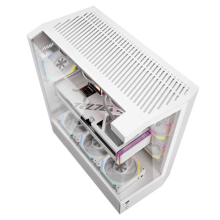 Кутия за компютър Darkflash DY460 White, ATX Middle Tower, 4 x 120mm ARGB вентилатора, Tempered glass, USB-C - DY460-4F-WH - 5