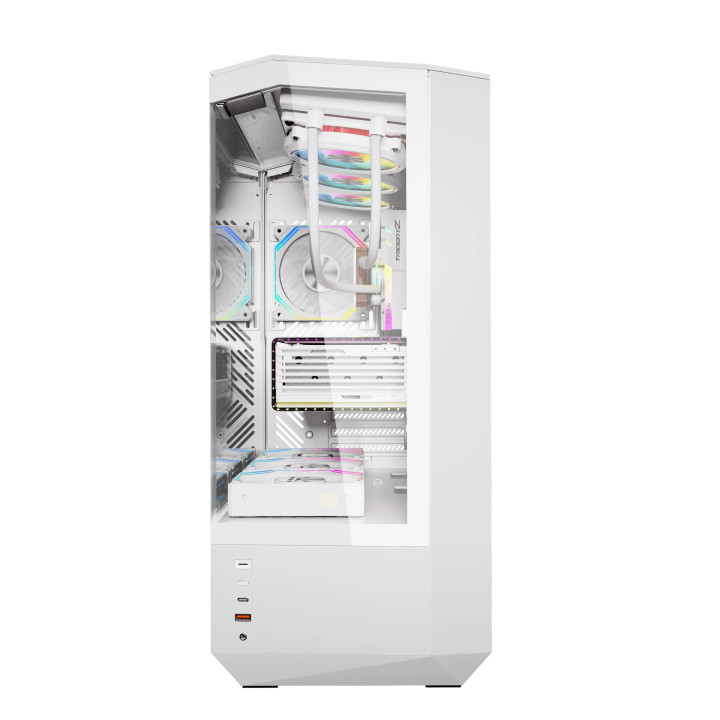 Кутия за компютър Darkflash DY460 White, ATX Middle Tower, 4 x 120mm ARGB вентилатора, Tempered glass, USB-C - DY460-4F-WH - 6