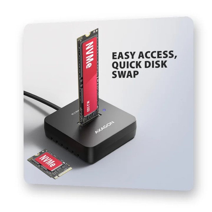 Докинг станция AXAGON ADSA-M2C11L, USB-C 10Gbps, за M.2 NVMe SSD - 5