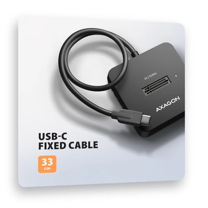 Докинг станция AXAGON ADSA-M2C11L, USB-C 10Gbps, за M.2 NVMe SSD - 6