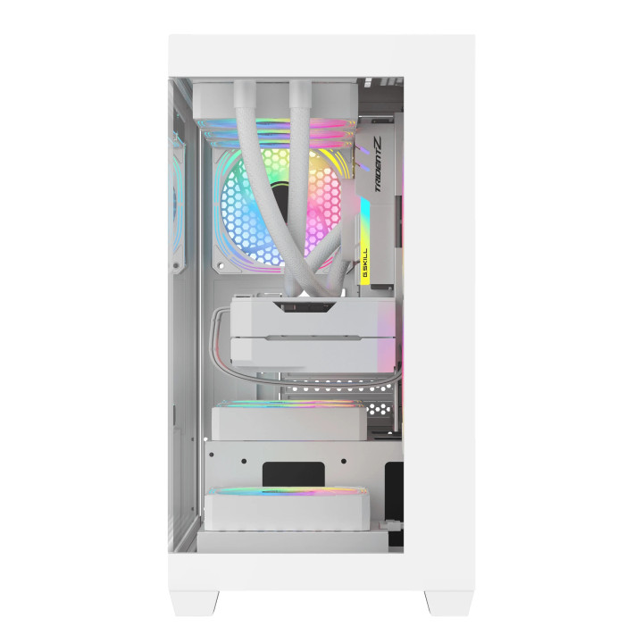 Кутия за компютър Darkflash DS900M, mATX, Mini Tower, Tempered glass, 6 x 120mm A-RGB вентилатора, бяла - DS900M-6F-WH - 5