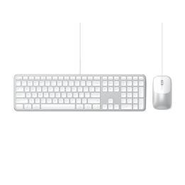 Комплект клавиатура и мишка Satechi Slim CLX3, жични, US English, сребрист - ST-ZULX3SS-EN - 1